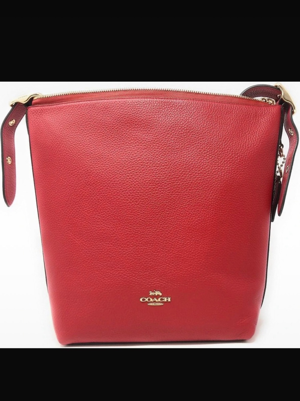 Coach Val Duffle Purse – Apple Red Genuine Leather – NWT